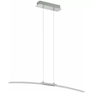 Image of Pendant Ceiling Light Colour Chrome Shade White Plastic Bulb LED 30W Included