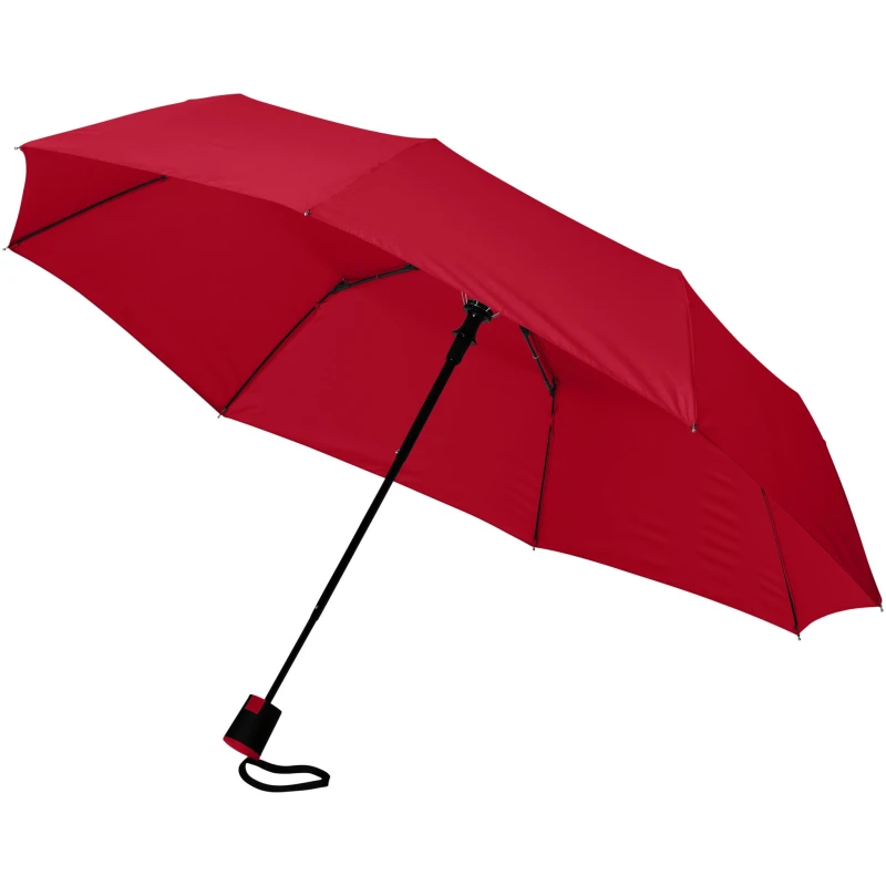 Image of Bullet 21" Wali 3-Section Auto Open Umbrella in Red Red Unisex