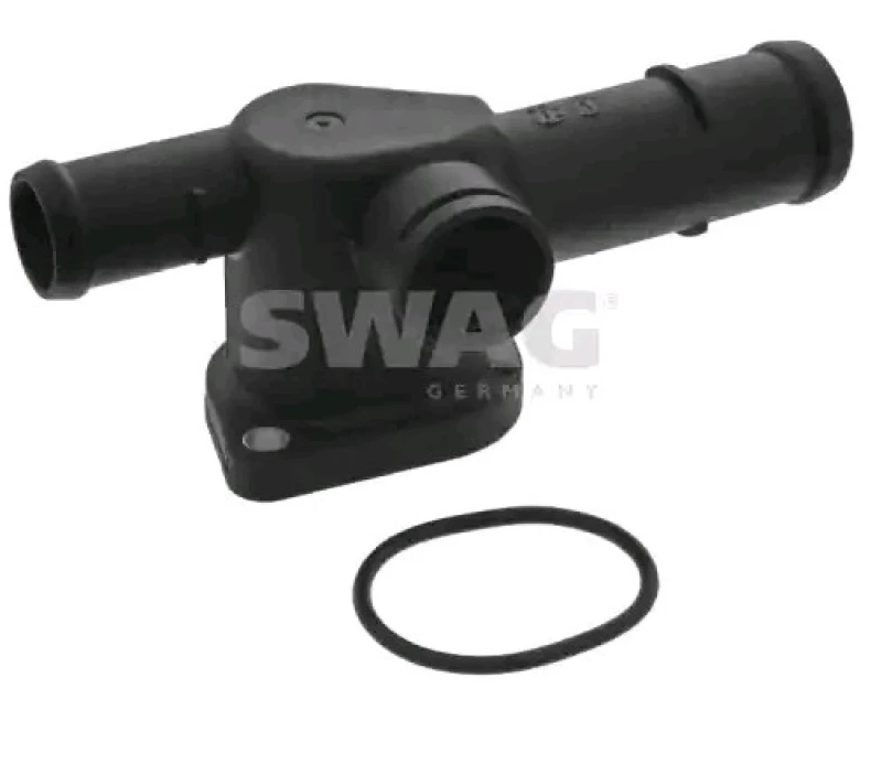 Image of SWAG 30 94 8365 Coolant Flange Plastic, with gasket/seal Plastic Coolant Flange (3219)