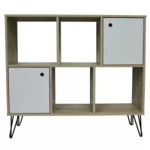 Image of Techstyle Industrial Open Sideboard Shelving / Lp Vinyl Storage Oak / White