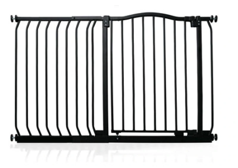 Image of Safetots Curved Top Safety Gate, 116Cm - 125Cm, Matt Black, Pressure Fit Stair Gate