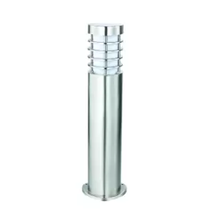Image of Bliss Outdoor Floor Post IP44 Brushed Stainless Steel & Frosted