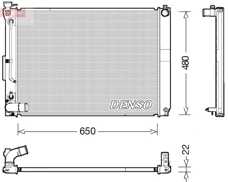 Image of DENSO Engine radiator DENSO DRM51012