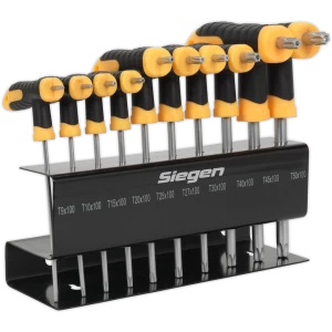 image of Siegen 10 Piece T Handle TRX Star Key Set