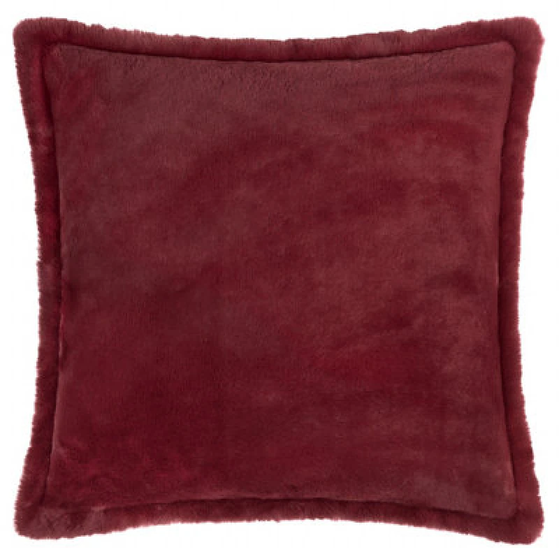 Image of Furn Furn Kallu Plush Faux Fur Cushion in Red Size: 55cm x 55cm Red 55cm x 55cm Unisex 5025532831835