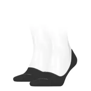 Image of Calvin Klein Klein Foot Invisible Socks 2 Pack Mens - Black