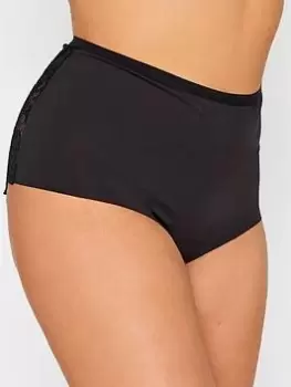 Image of Yours 3 Pack Lace Back Full Briefs, Black, Size 18-20, Women