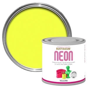 Image of Rust-Oleum Yellow Matt Multi-surface Neon Paint 125ml