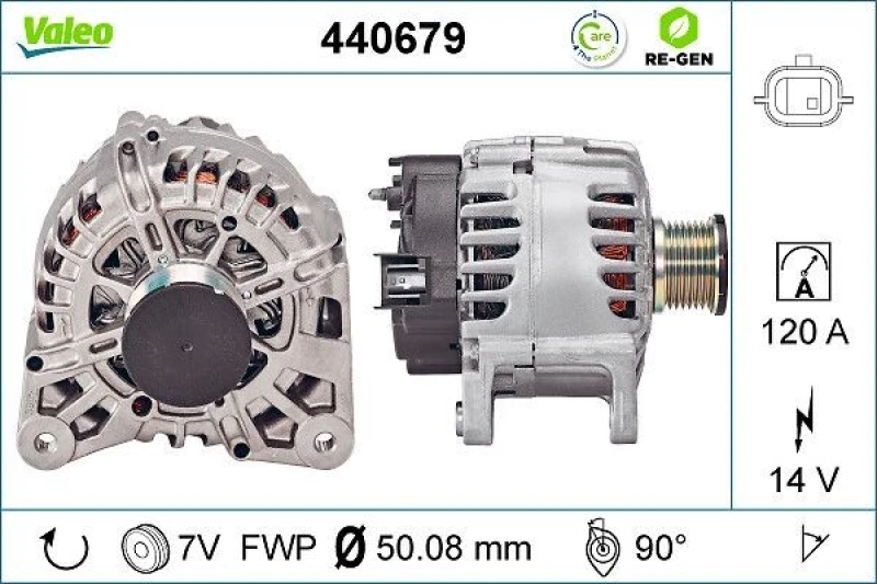 Image of VALEO 440679 Generator Alternator Charging Current: 120A, Voltage: 14V Alternator (4)