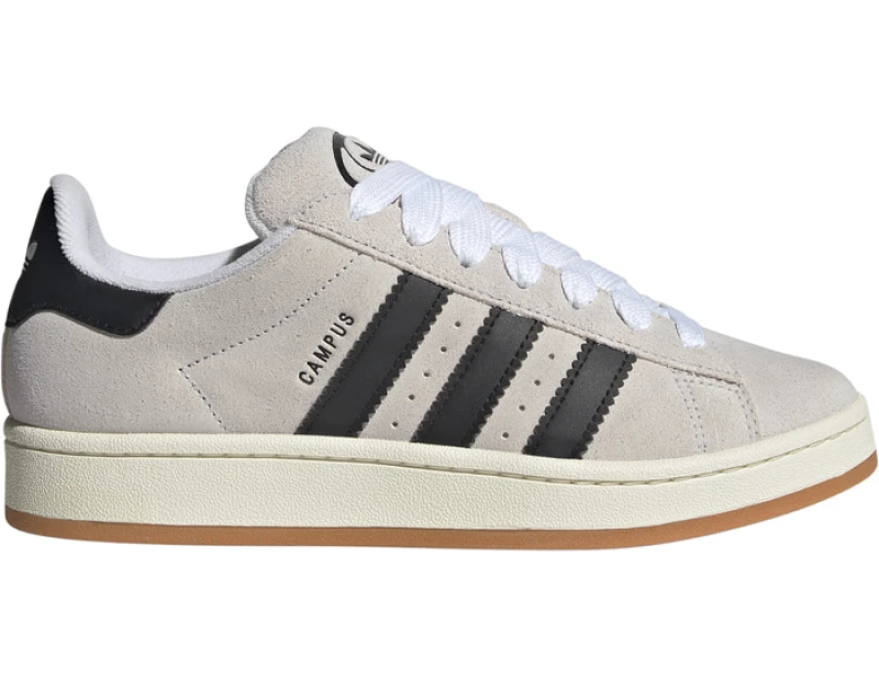 Image of Adidas Kids Campus 00s Trainers Crystal White Black Off White Grey/Black, 5