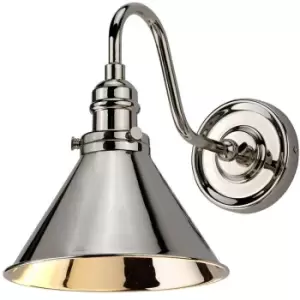 image of Wall Light Sconce Highly Polished Nickel Finish LED E27 60W Bulb d02096