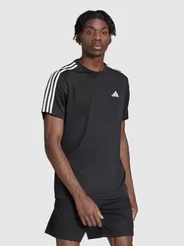 Image of adidas Performance Train Essentials 3-Stripes Training T-Shirt - Black/White, Size 2XL, Men
