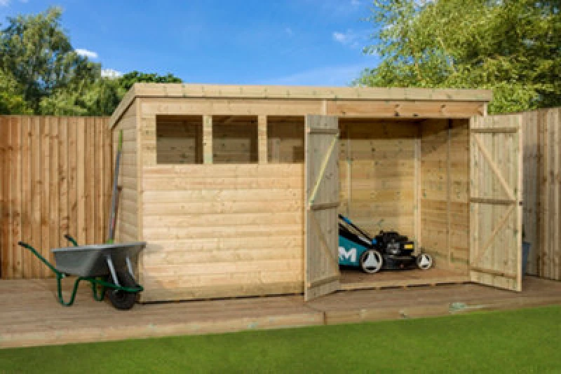 Image of Empire Sheds Empire 4000 Pent 12X5 Double Door Right Windows