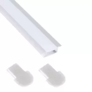 Moderix Profile Recessed 2m for LED Light Strip with Opal Cover - Colour Alumini