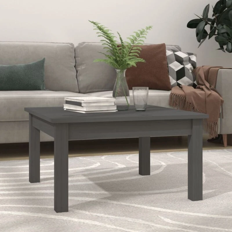 Image of VIDAXL Vidaxl - Coffee Table Grey 55x55x30cm Solid Wood Pine 8720287188346