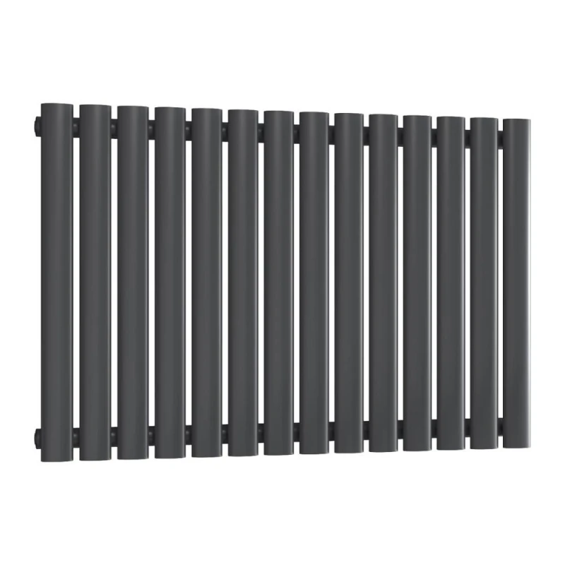 Image of Bathroom Kingdom Neva Anthracite Single Oval Horizontal Radiator 550x826 in Grey Grey Unisex