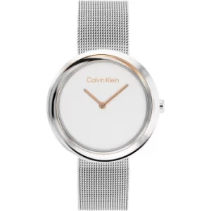 Ladies CALVIN KLEIN Twisted Bezel Mesh Watch