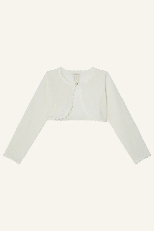 Image of Monsoon Girl's Niamh Cardigan in Ivory Size: 11-12 Years Ivory Female 11-12 Years