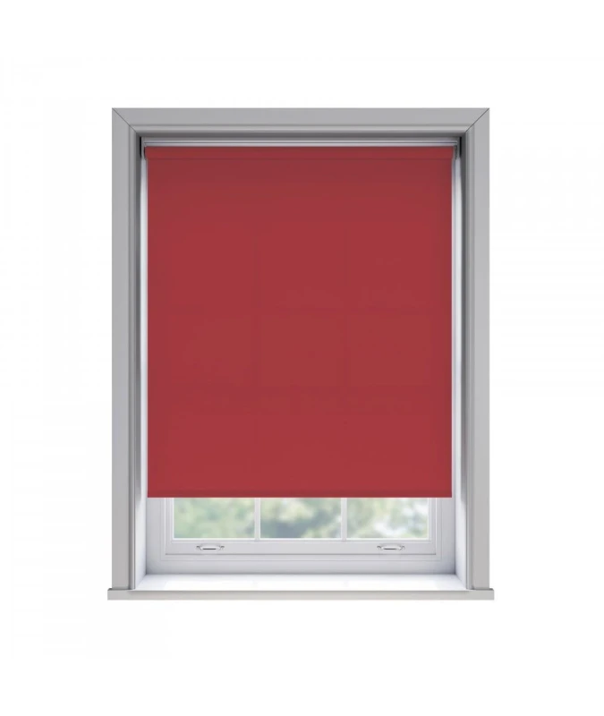 Image of New Edge Blinds No Drill Red Thermal Blackout Roller Blind 170cm Drop Size: 125cm Red Unisex 125 cm