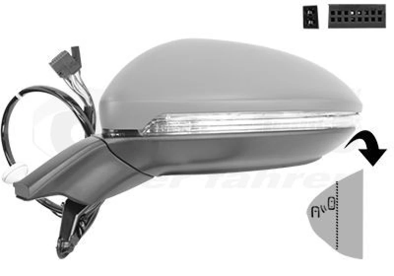 Image of VAN WEZEL Wing mirror VAN WEZEL 5775815