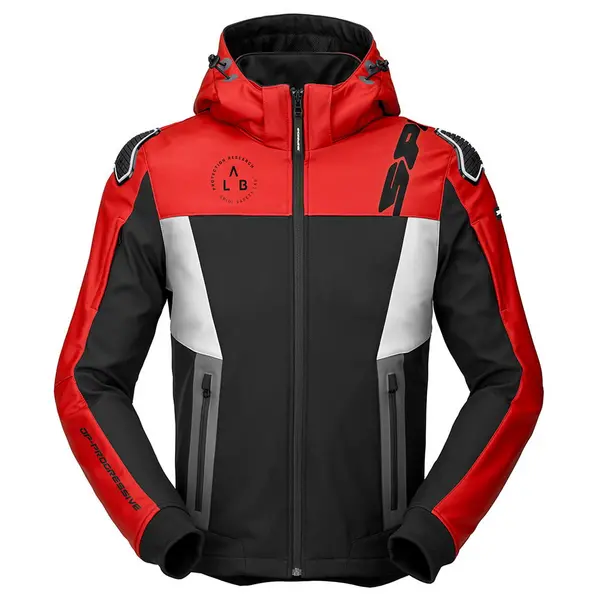 Image of Spidi Hoodie Warrior Black Red White Size XL