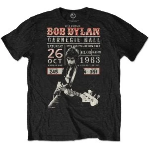 Image of Bob Dylan - Carnegie Hall '63 Unisex Large T-Shirt - Black