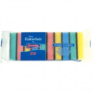 image of Essentials Assorted Sponge Scourers (Pk-10)