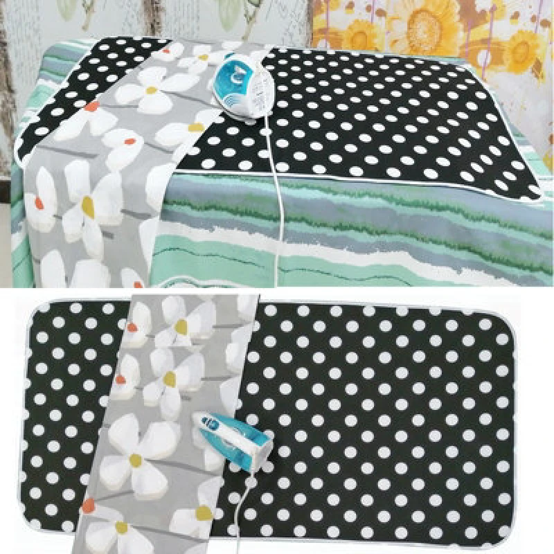 Image of Gr8 Home X Large Ironing Board Cover For Table Top Travel Mat Pad Blanket Holiday Caravan Black unisex