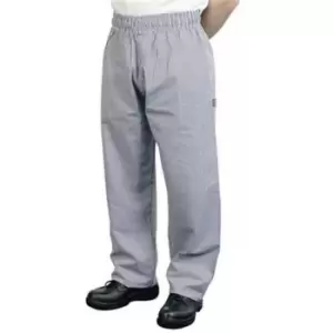 Image of BonChef Check Baggy Mens Chef Trousers (S) (Black/White) - Black/White