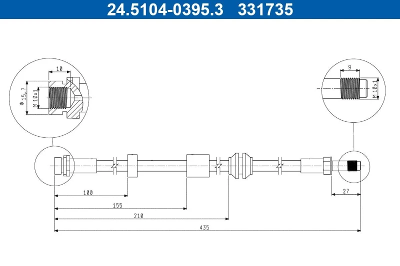 Image of Brake hose ATE 24.5104-0395.3