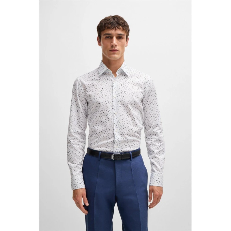 Image of Boss H-Hank Kent Slim Fit Shirt Light Blue male 41 inch
