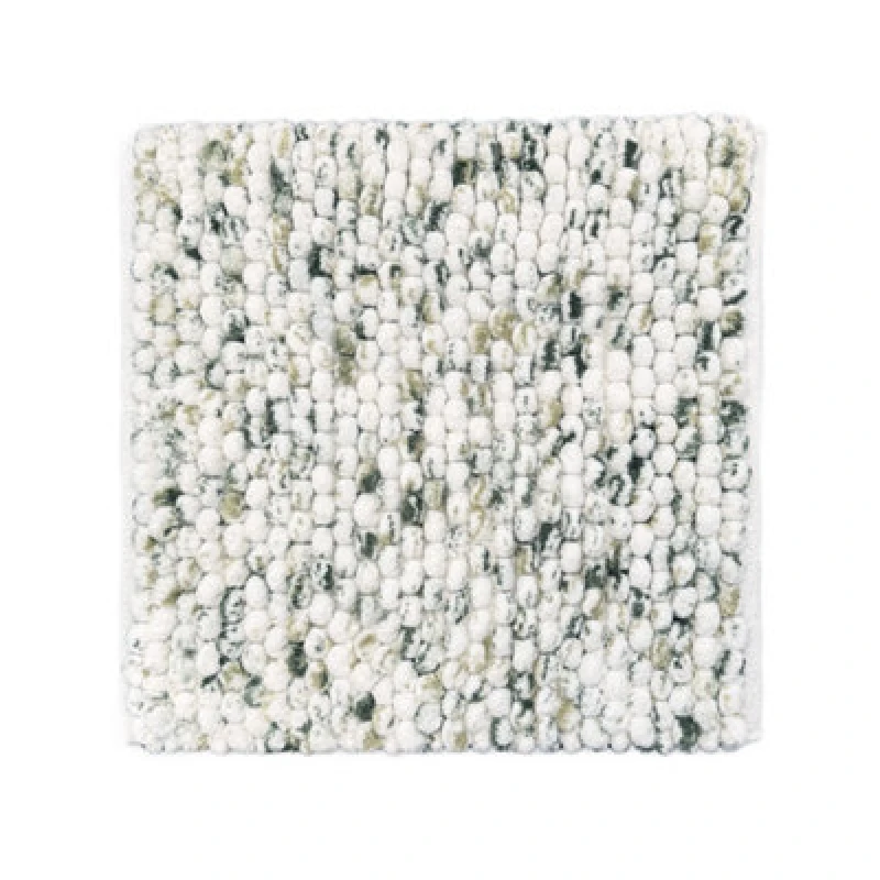 Image of Allure Bath Fashions Marl Chunky Bobble Square Bath Mat Non Slip - Green
