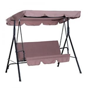 Image of Outsunny Swing Chair Brown Steel, Polyester Fabrics 84A-054BN
