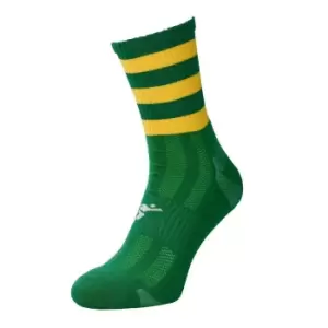 image of Precision Unisex Adult Pro Hooped Football Socks (7 UK-11 UK) (Green/Gold)