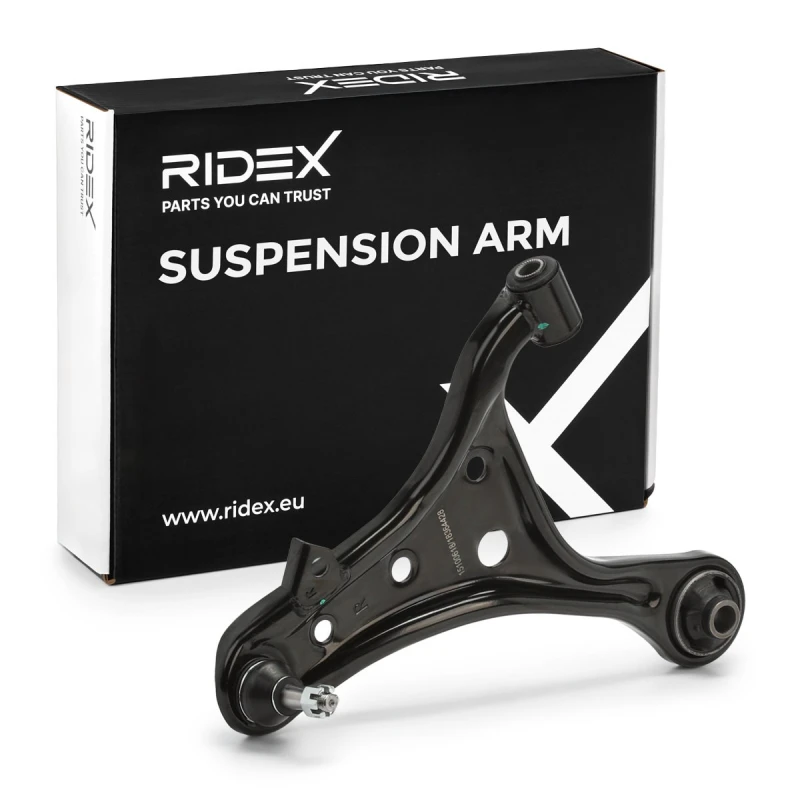 Image of RIDEX 273C2520 Suspension arm Control Arm, Sheet Steel, Lower, with bearing(s) Sheet Steel Track Control Arm (273)