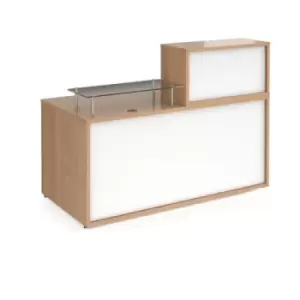 image of Denver medium straight complete reception unit - beech with white panels