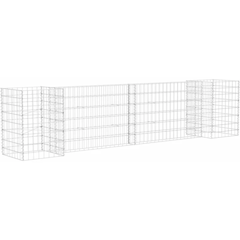 Image of VIDAXL H-Shaped Gabion Planter Steel Wire 260x40x60cm Vidaxl 8719883734873