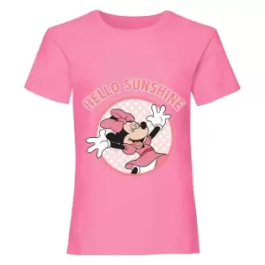 Image of Disney Girls Hello Sunshine Minnie Mouse T-Shirt (1-2 Years) (Pink)