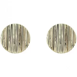 image of Ladies Karen Millen Gold Plated Textured Disc Stud Earrings