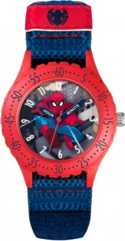 Image of Marvel Spider-Man Blue Velcro Strap Watch