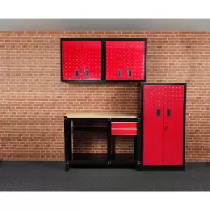 Image of Hilka 4 Piece Garage Storage Solution - Red & Black