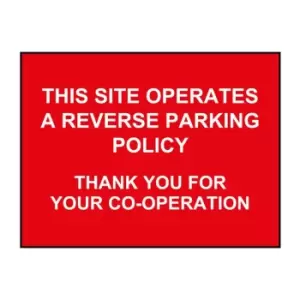 image of This Site Operates A Reverse Parking Only Policy Sign