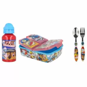 Image of STOR Paw Patrol 3 Piece Lunch Box, Aluminium Bottle And Cutlery Set