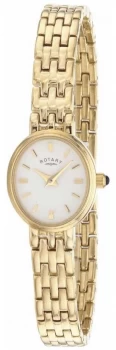 Image of Rotary Womens Gold Plated Bracelet Oval Dial LB02084/02 Watch