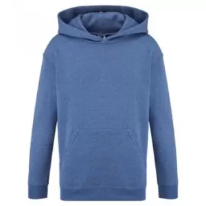 Image of Fruit of the Loom Childrens/Kids Classic Hooded Sweatshirt (12-13 Years) (Heather Royal)
