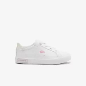 Image of Infants' Lacoste Powercourt Synthetic Trainers Size 3 UK Kids White