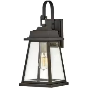 Image of Elstead Lighting - Elstead Hinkley Bainbridge Outdoor Wall Lantern Oil Rubbed Bronze with Heritage Brass Accents, IP44