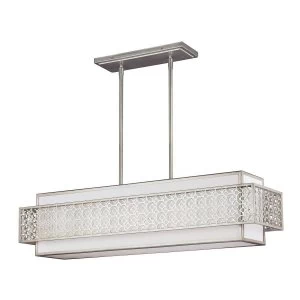 Image of 5 Light Ceiling Island Chandelier Pendant Bar Light Silver, E27