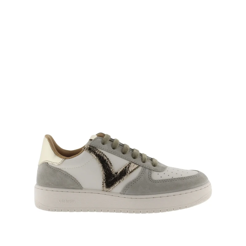 Image of Victoria Split leather Trainers metallic effect woman Victoria Madrid Vert Female 39