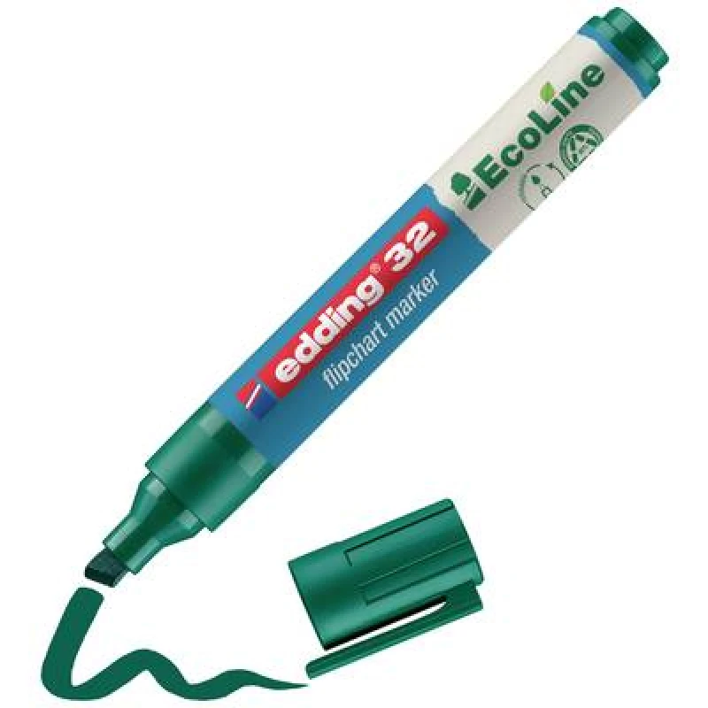 Image of Edding Edding 4-32004 Flipchart marker 32 EcoLine Wedge tip 1 - 5mm Green 4-32004
